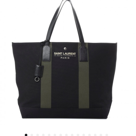EUC Saint Laurent Canvas Beach East West Tote - Picture 1 of 10